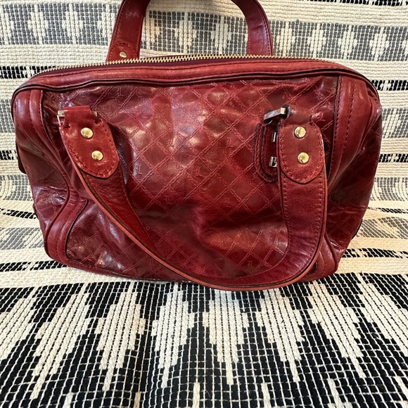 L.A.M.B. Red leather boston/bowler style bag - Picture 6 of 13